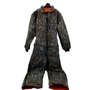 Vintage Winchester Reversible Coveralls Jumpsuit Mens Large Trebark Camo/Safety